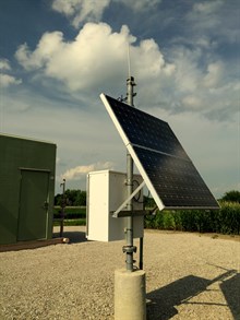 Solar panel for valve and telemetry power